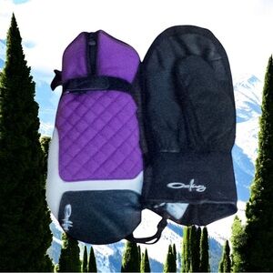 Vintage Oakley Purple/Black Quilted/Leather Ski Mittens Women's Size L